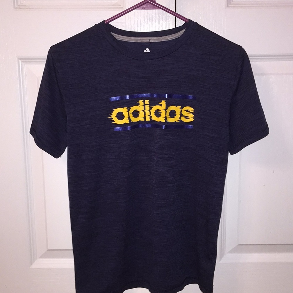 Blue Adidas Climalite shirt